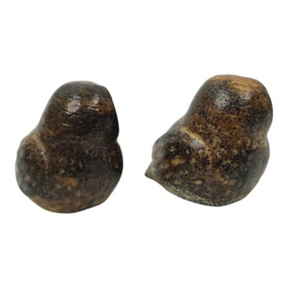 Napcoware Import Miniature Owls Vintage 60s Ceramic Speckled Stoneware Figurine - Picture 5 of 15